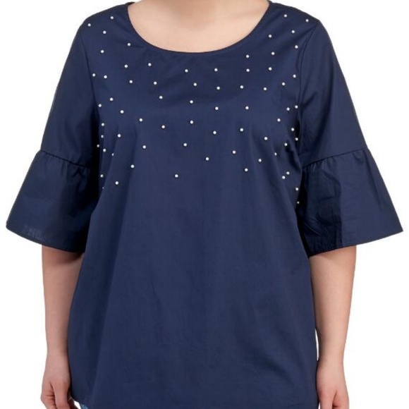 COMO VINTAGE PLUS Women's Plus Size Bell Sleev ToP - Picture 1 of 3